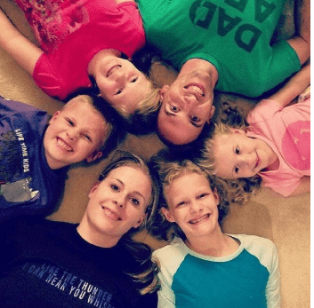 Kaya with her parents and siblings
